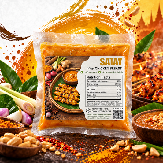 FeastNow Ready-To-Cook Satay Marinated Chicken Breast 200g