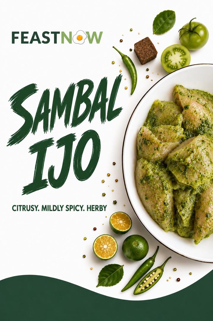 FeastNow Sambal Ijo marinated chicken breast, ready to cook #Sambal Ijo