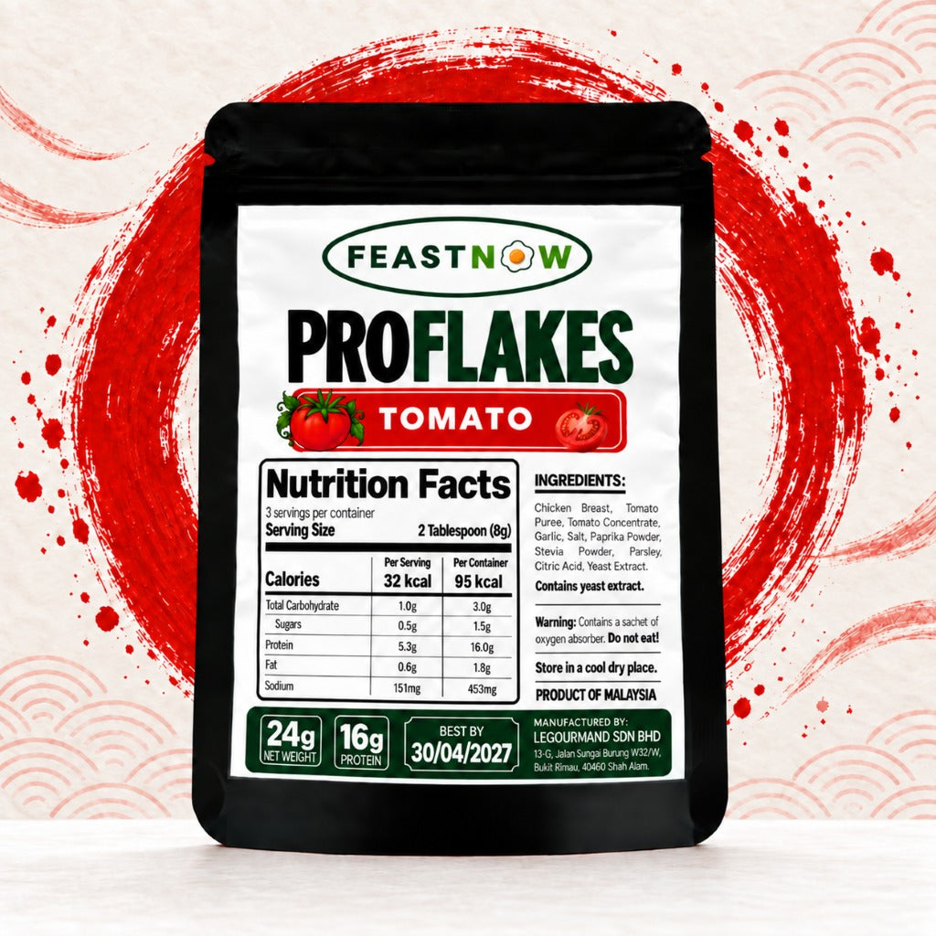 FeastNow ProFlakes Tomato 24g pack – high-protein chicken breast flakes